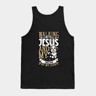 Jesus and dog - Tibetan Terrier Tank Top